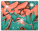 GRAFFITI ARTIST SEEN  -  "Wildstyle 7"  Aerosol on  Canvas
