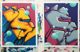 GRAFFITI ARTIST SEEN  -  "Block Buster Cracked S"  Aerosol on  Canvas