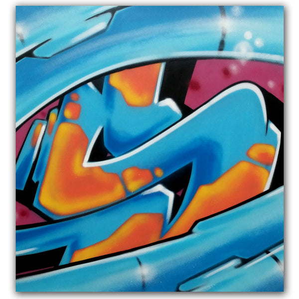 GRAFFITI ARTIST SEEN  -  "Super S"  Aerosol on Canvas