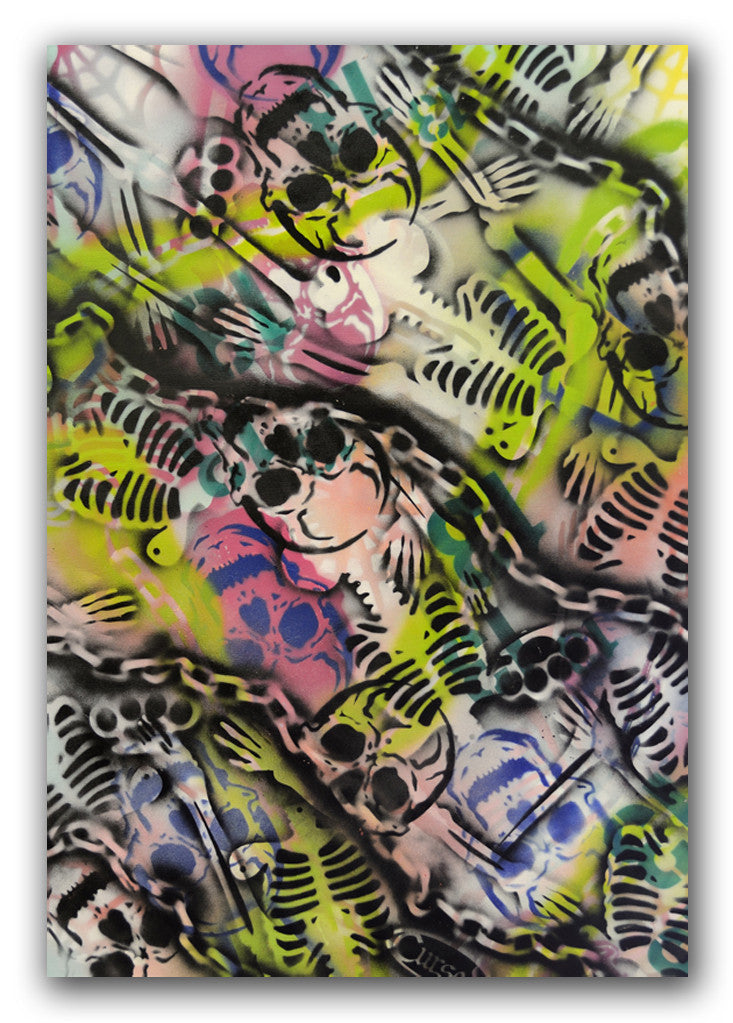 SEEN  "Skulls & Bones"  Painting on Canvas