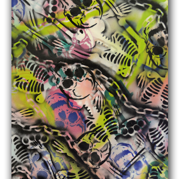 SEEN  "Skulls & Bones"  Painting on Canvas