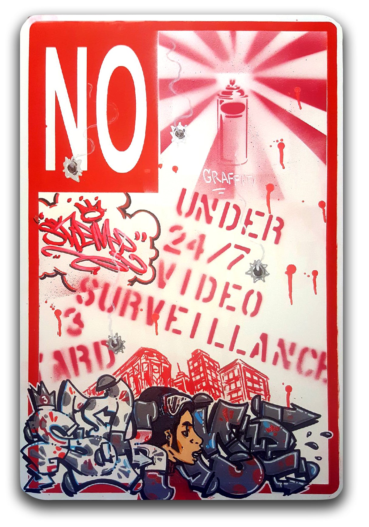 SKEME - "Under Video Surveillance" No Parking Sign