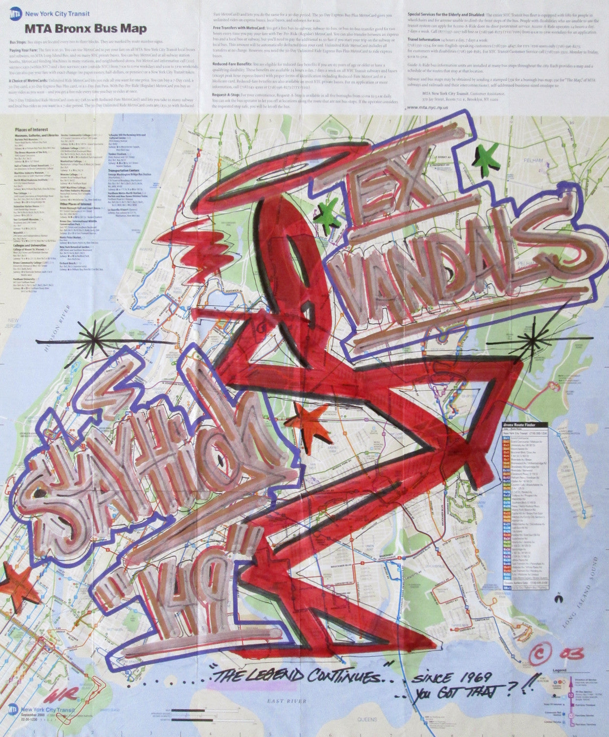 STAYHIGH 149 - "Bronx Bus Map" NYC Map