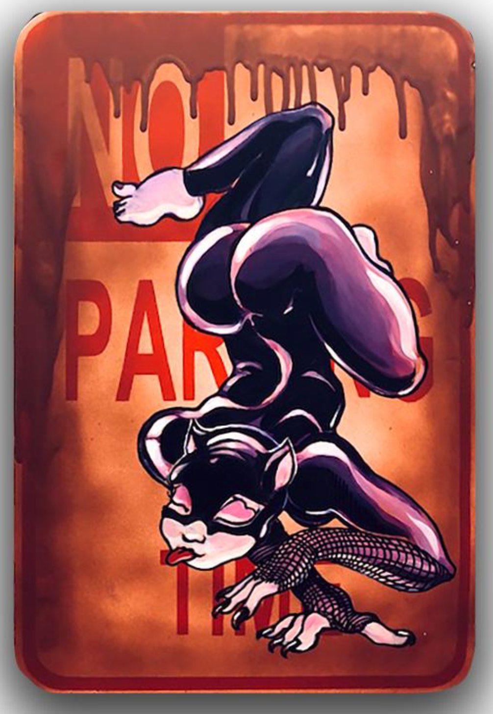 MARK BODE  "Cat Woman" No Parking Sign