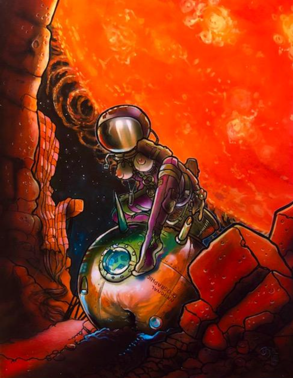 MARK BODE "Mercury Landing " Painting