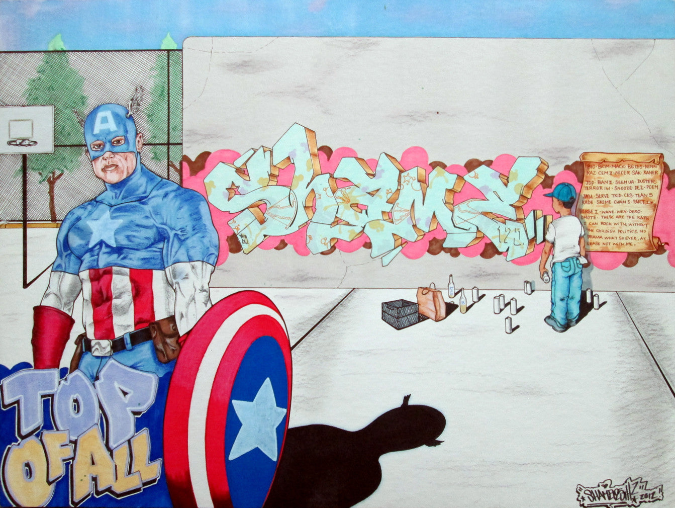 SHAME 125  "Captain America"  Drawing