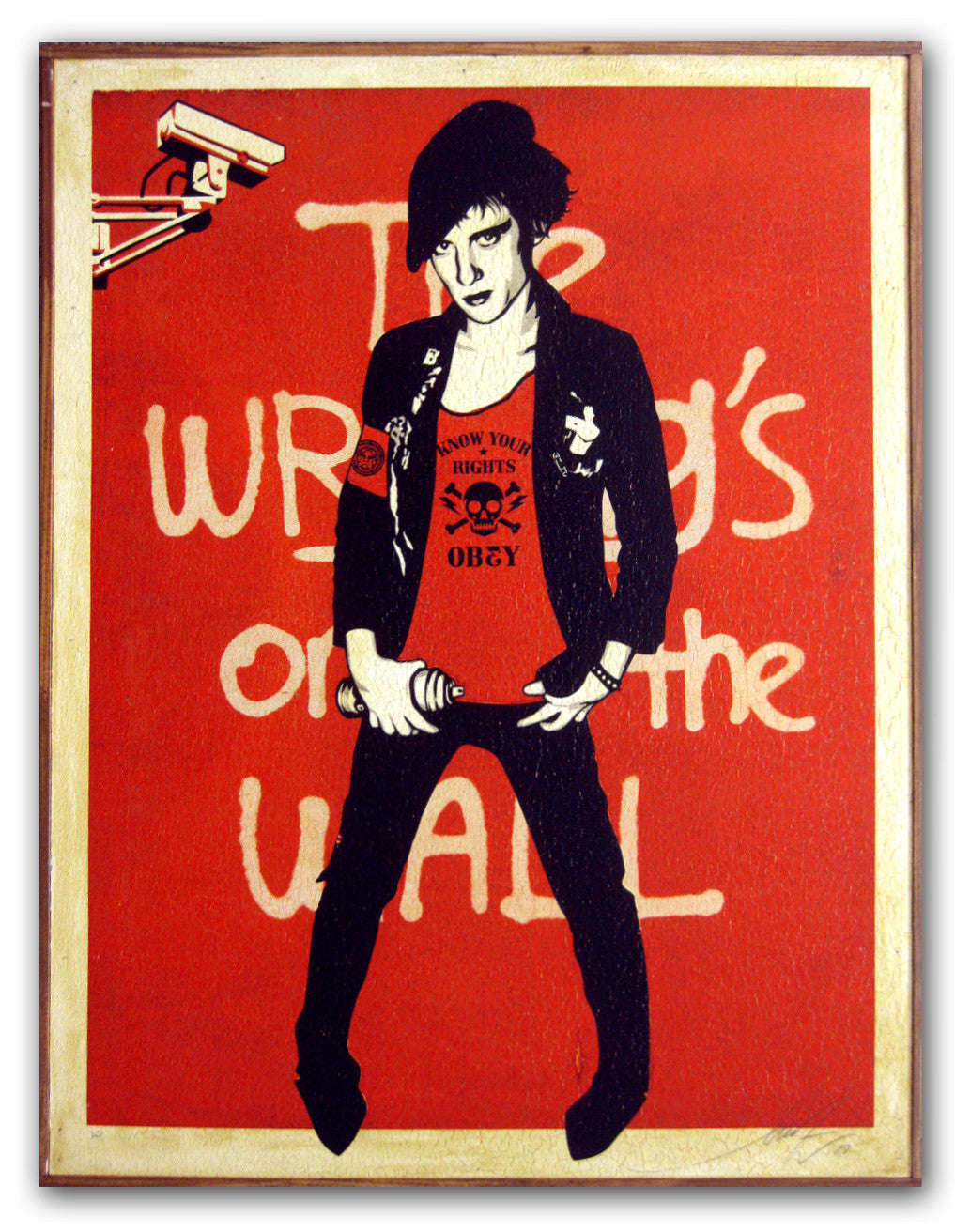 Shepard Fairey  "Writing on the Wall" On Wood
