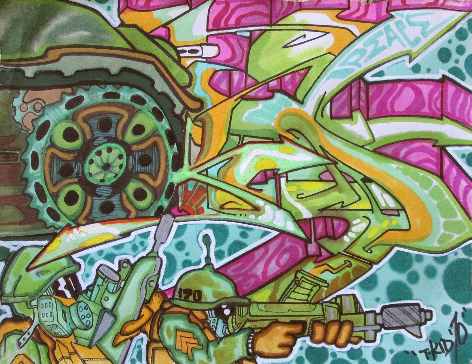 T-KID 170  - "War" Black Book Drawing