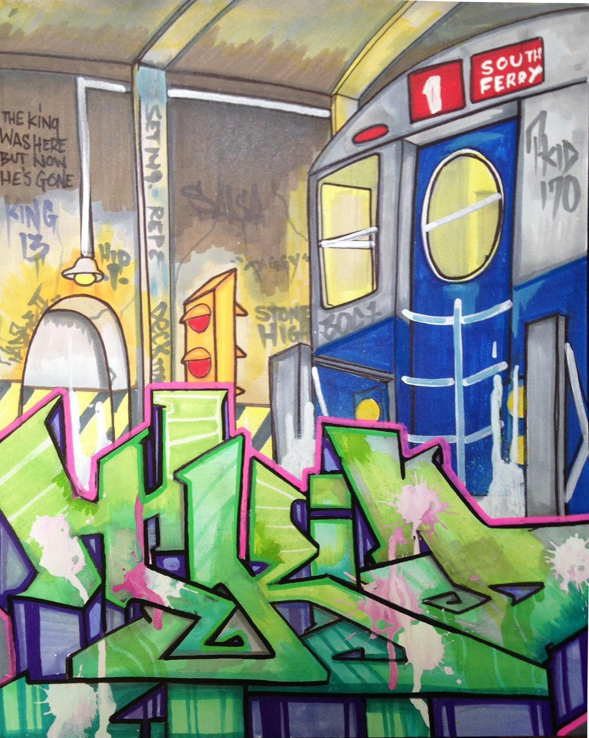 T-KID 170 - "The King was here" Drawing