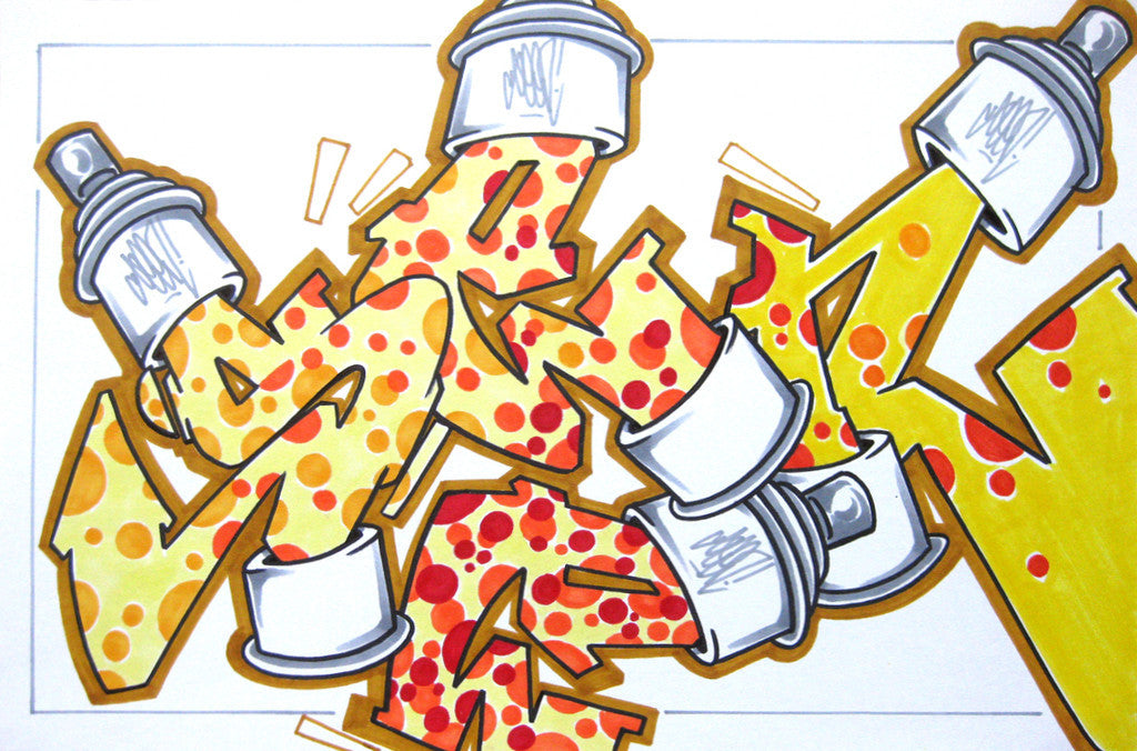 GRAFFITI ARTIST SEEN - Can #25- Drawing 11x17