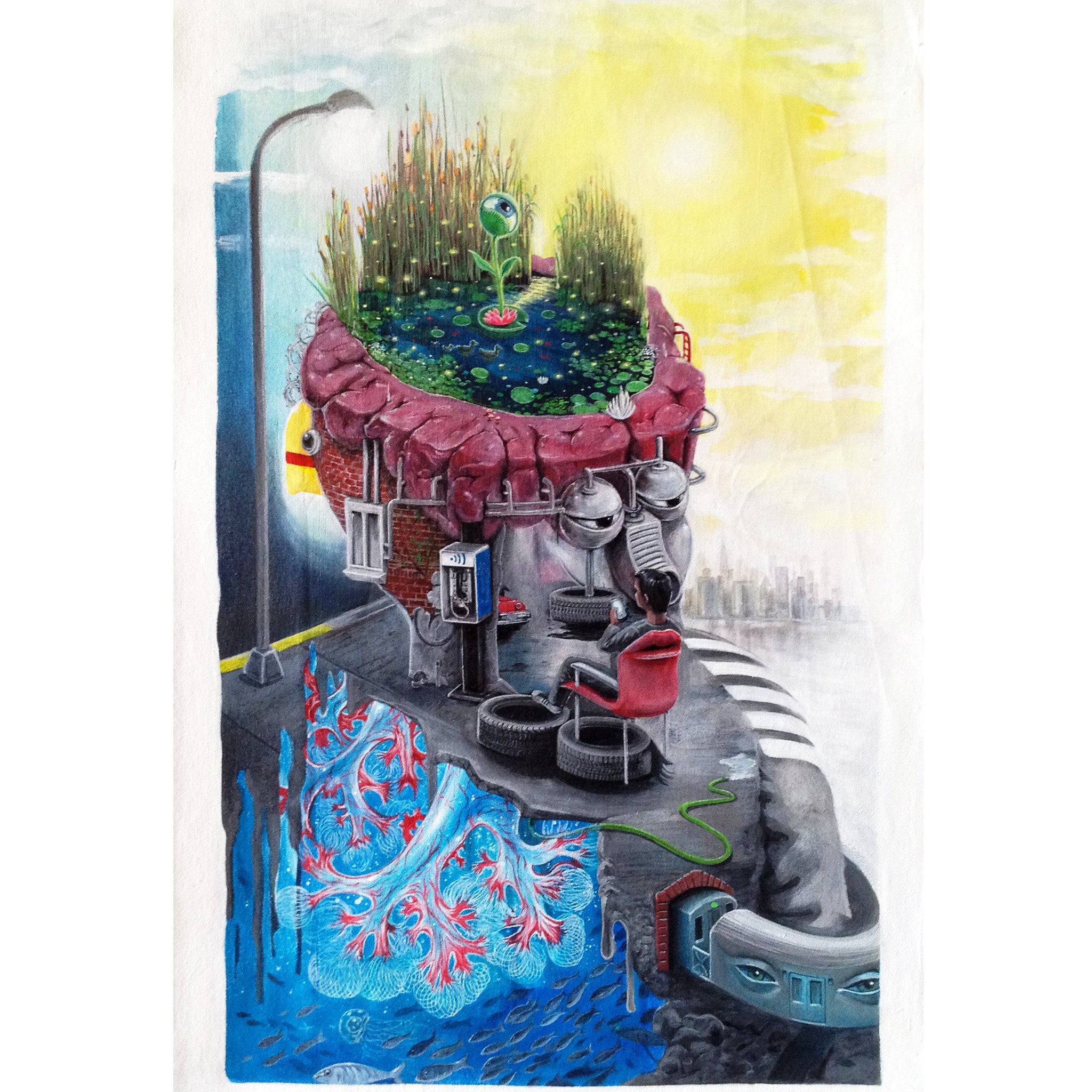 WERC "City Ponders" Painting