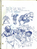 DANIEL JOHNSTON -  "Captain Notebook drawing 2 Sided"