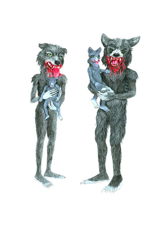 版画 Blue Furry Family print by Matt Furie Blue Furry Family print by Matt Furie