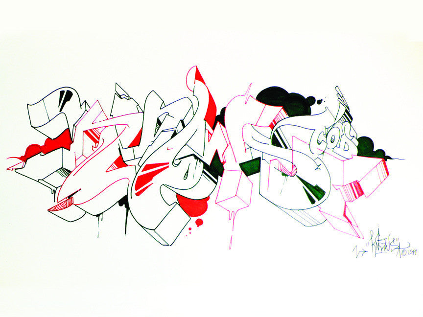 WANE - "Knows Blkred"  Blackbook Drawing