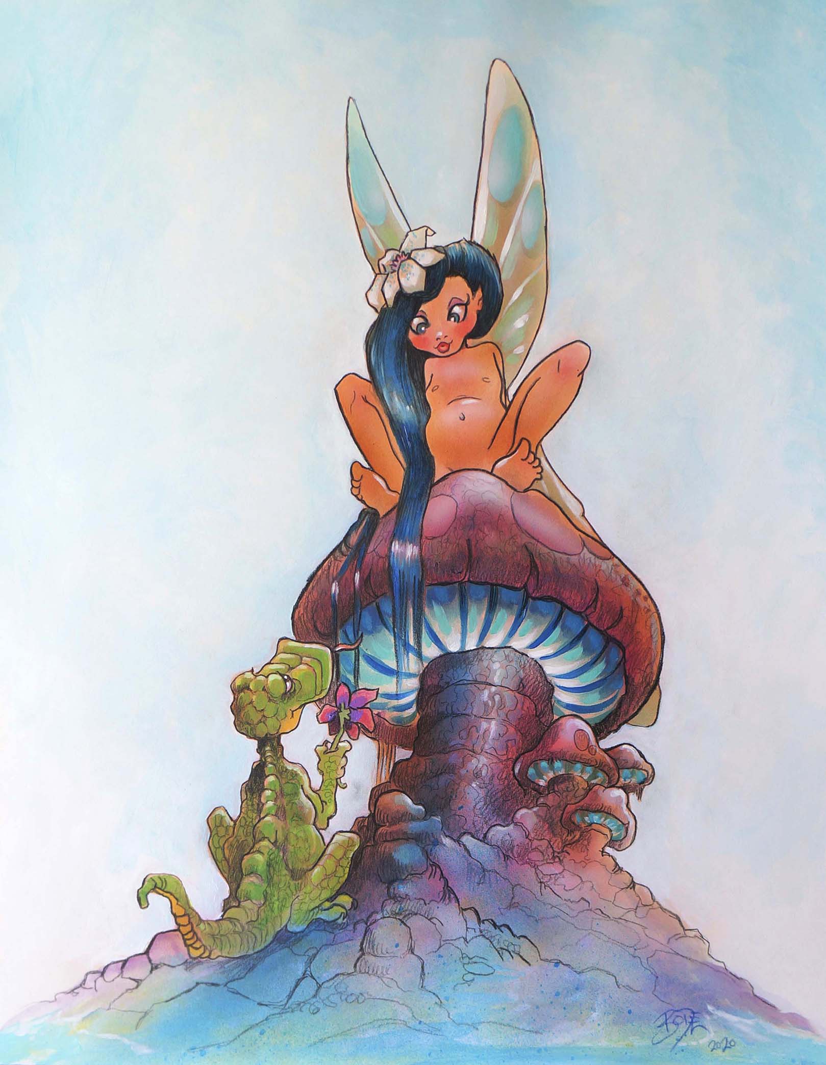 MARK BODE "Flower for a Flower " Drawing