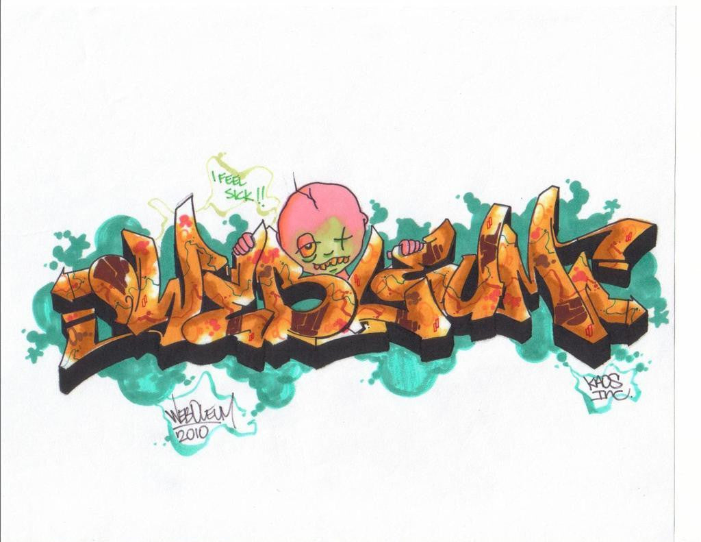 WEB TC5 - "Sick Kid Weboleum" Blackbook Drawing