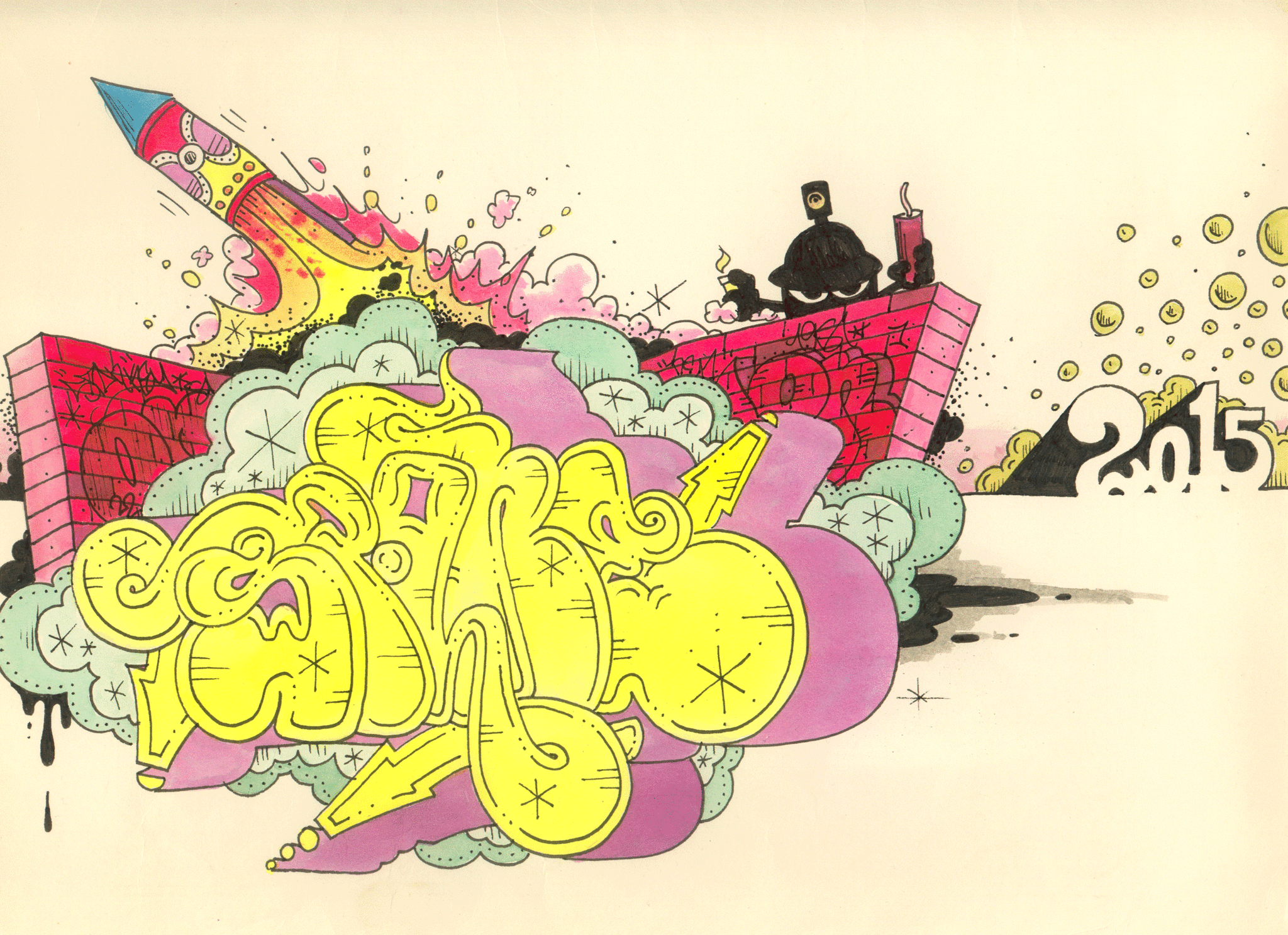 SPONE - "Untitled" Black Book drawing