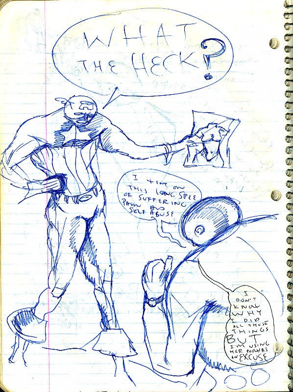 DANIEL JOHNSTON - "What The Heck-Notebook Drawing"