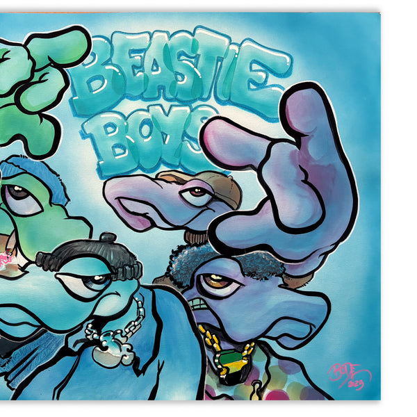 MARK BODE  "Beastie Boy Lizards" Painting