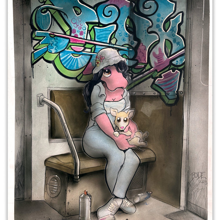 MARK BODE  "LADY PINK Lizard" Painting