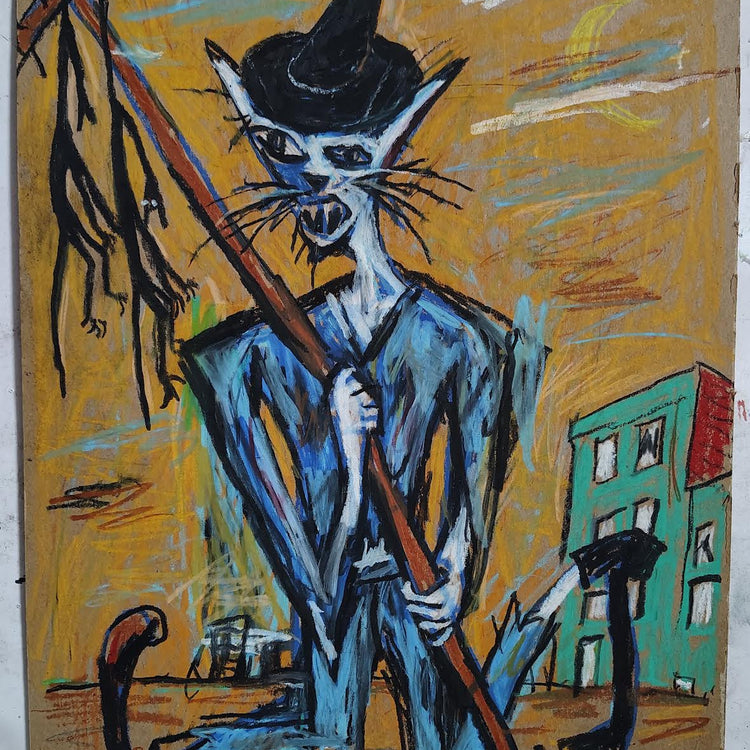 Rick Prol -  "Cat Witch Selling Cats" - Painting