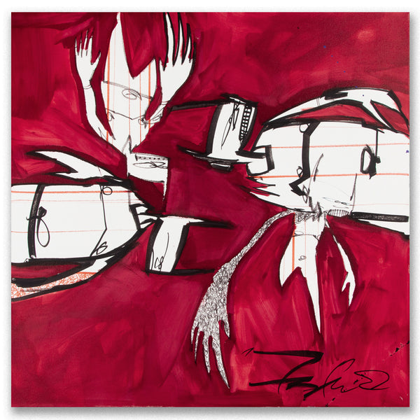 FUTURA "Four Nosferatus On Red" Painting