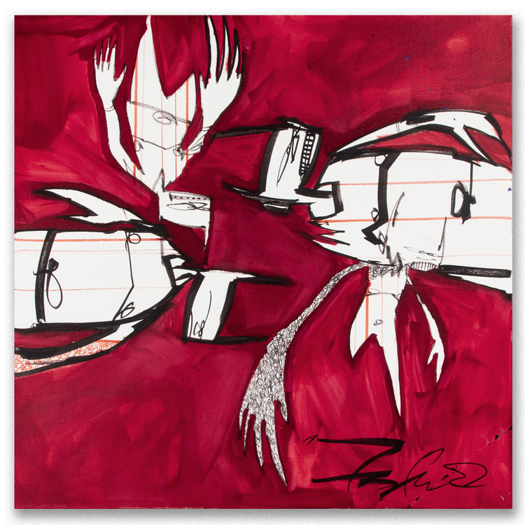 FUTURA "Four Nosferatus On Red" Painting