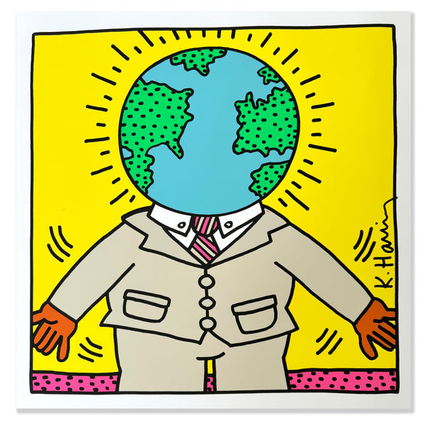 KEITH HARING "Global Man" 1990 - Silkscreen