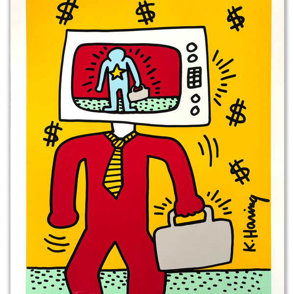 KEITH HARING "Playboy TV Man" 1990 - Silkscreen