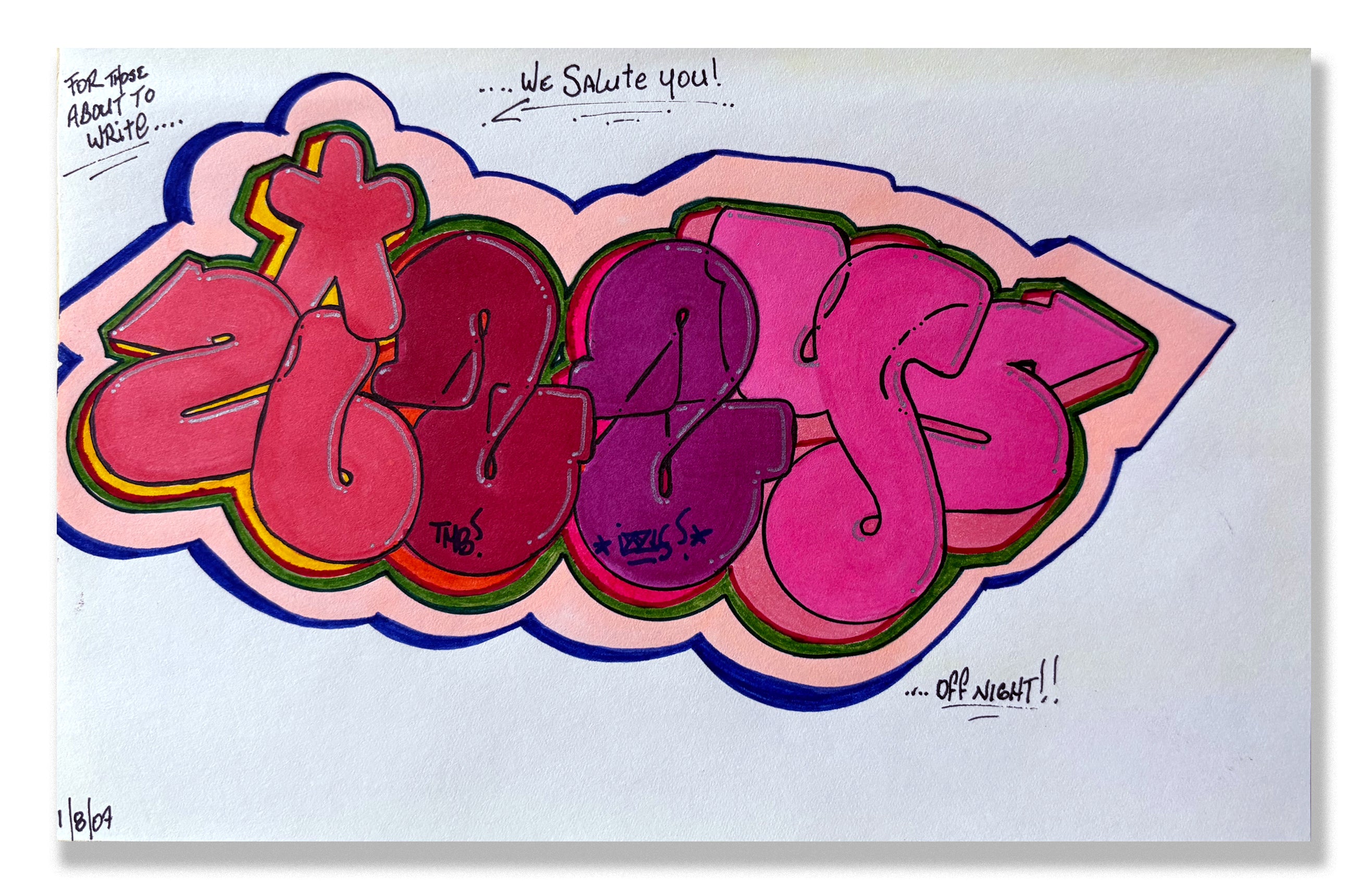 IZ THE WIZ -"IZZY- We Salute You" BB Drawing