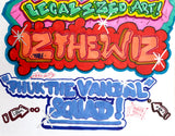 IZ THE WIZ -"Legalized Art" Large Drawing