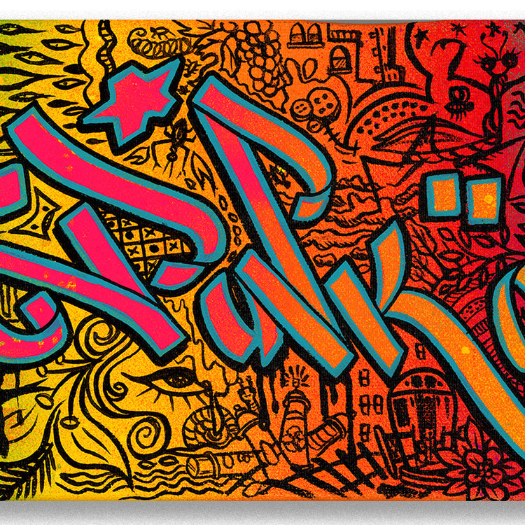 LADY PINK - "Pink Doodles" Painting.