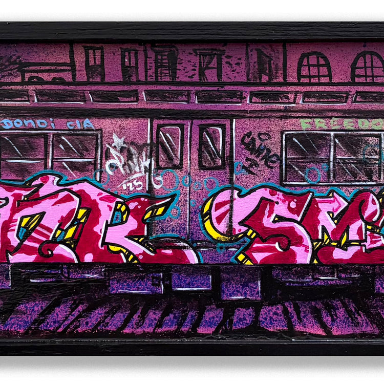 LADY PINK - "Train Tray" Painting.