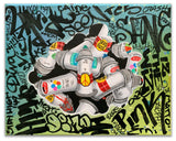 LADY PINK -  "Vintage Cans and Tags" Painting