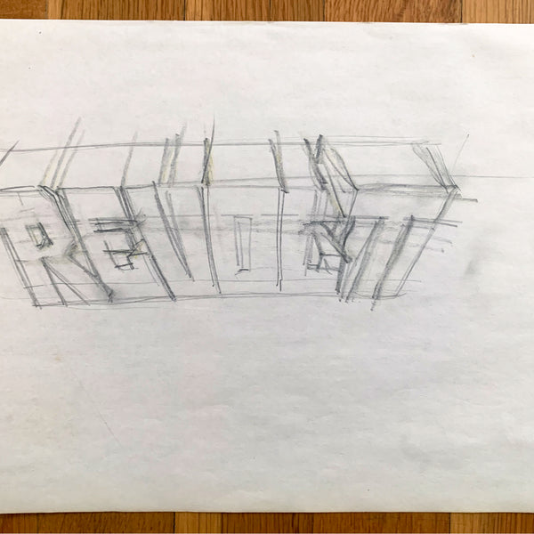 REVOLT  "Revolt Blockbuster" Black Book Drawing 1984