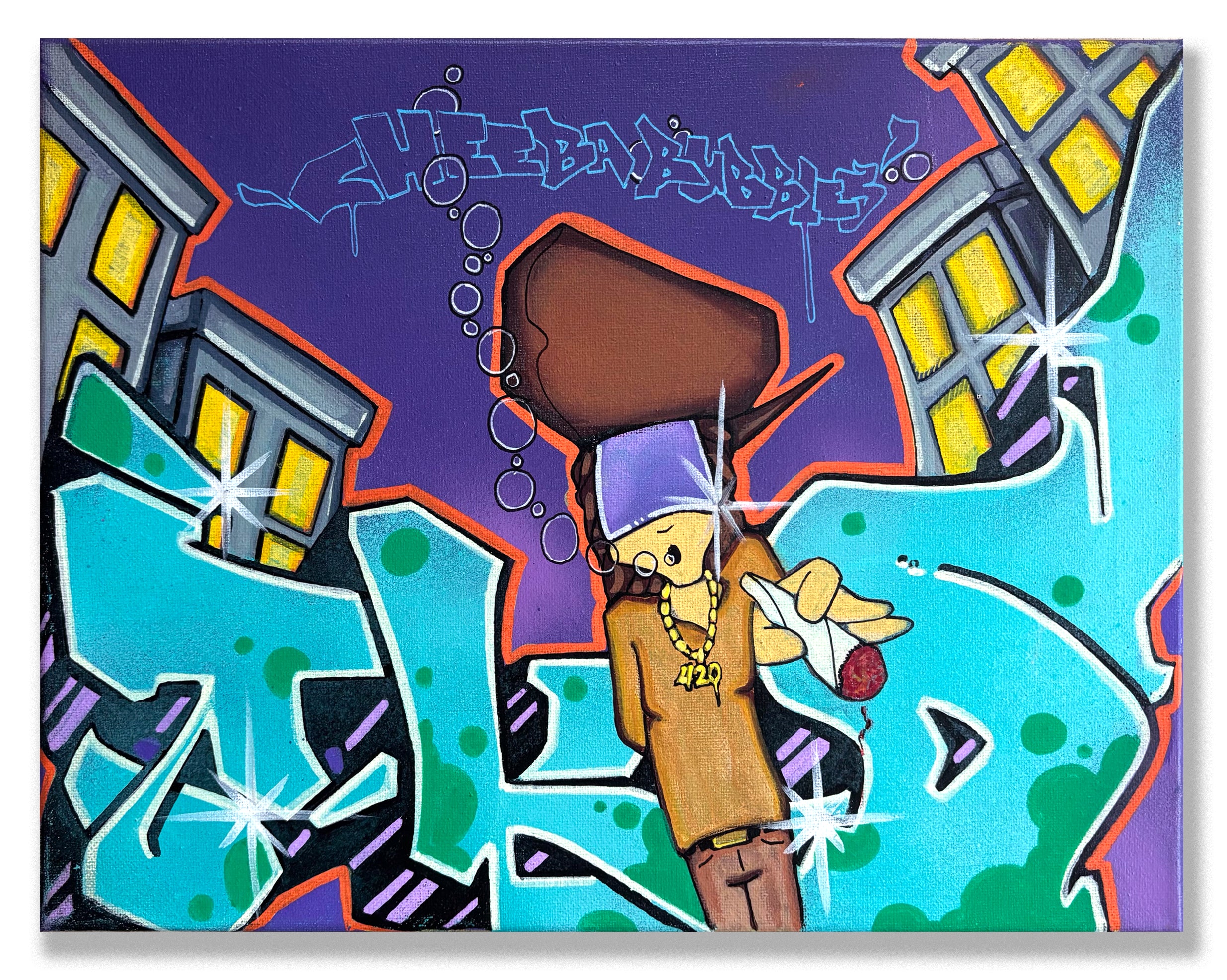 T-KID 170  - "Cheeba Bubbles" Painting