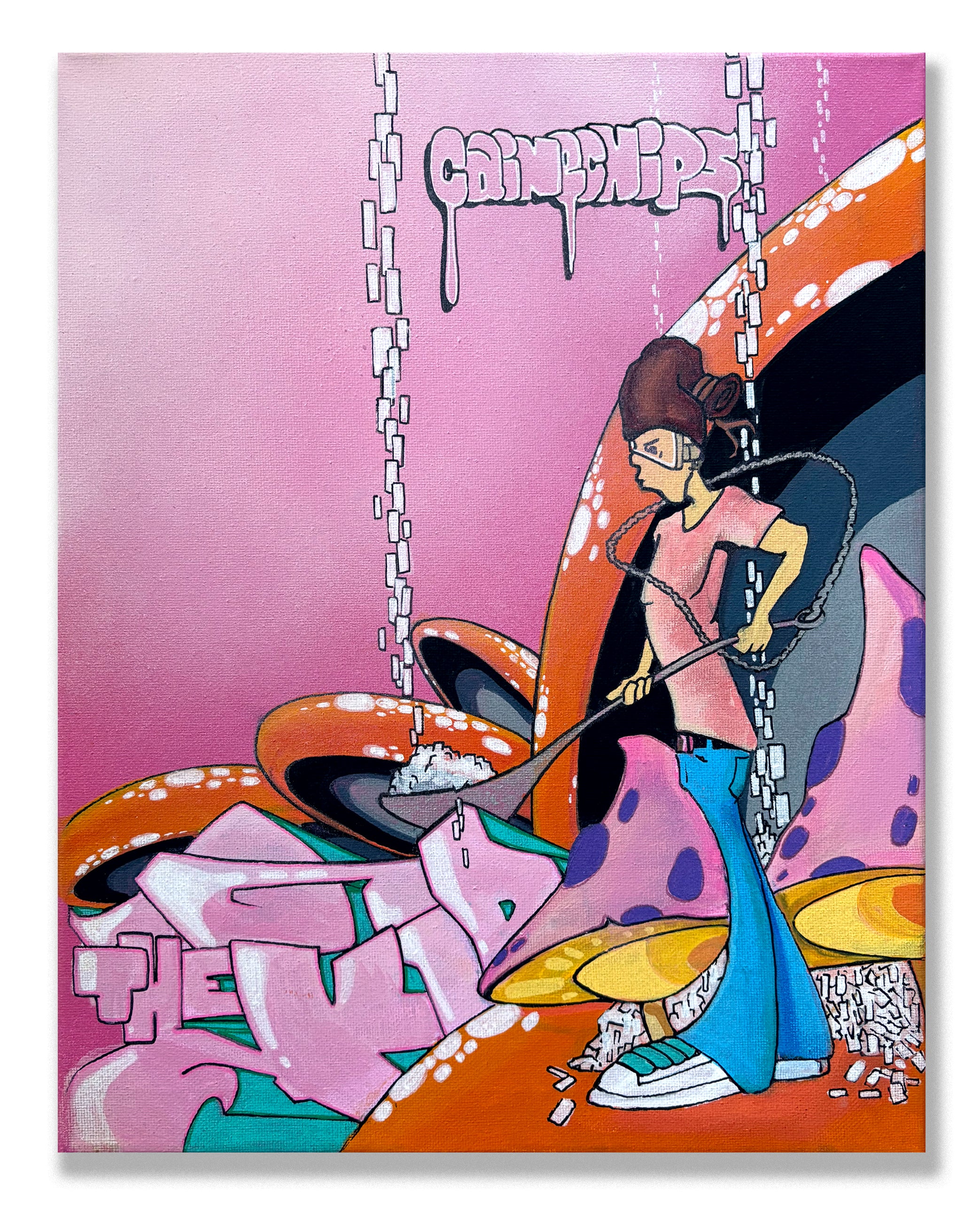 T-KID 170  - "Caine Chips" Painting