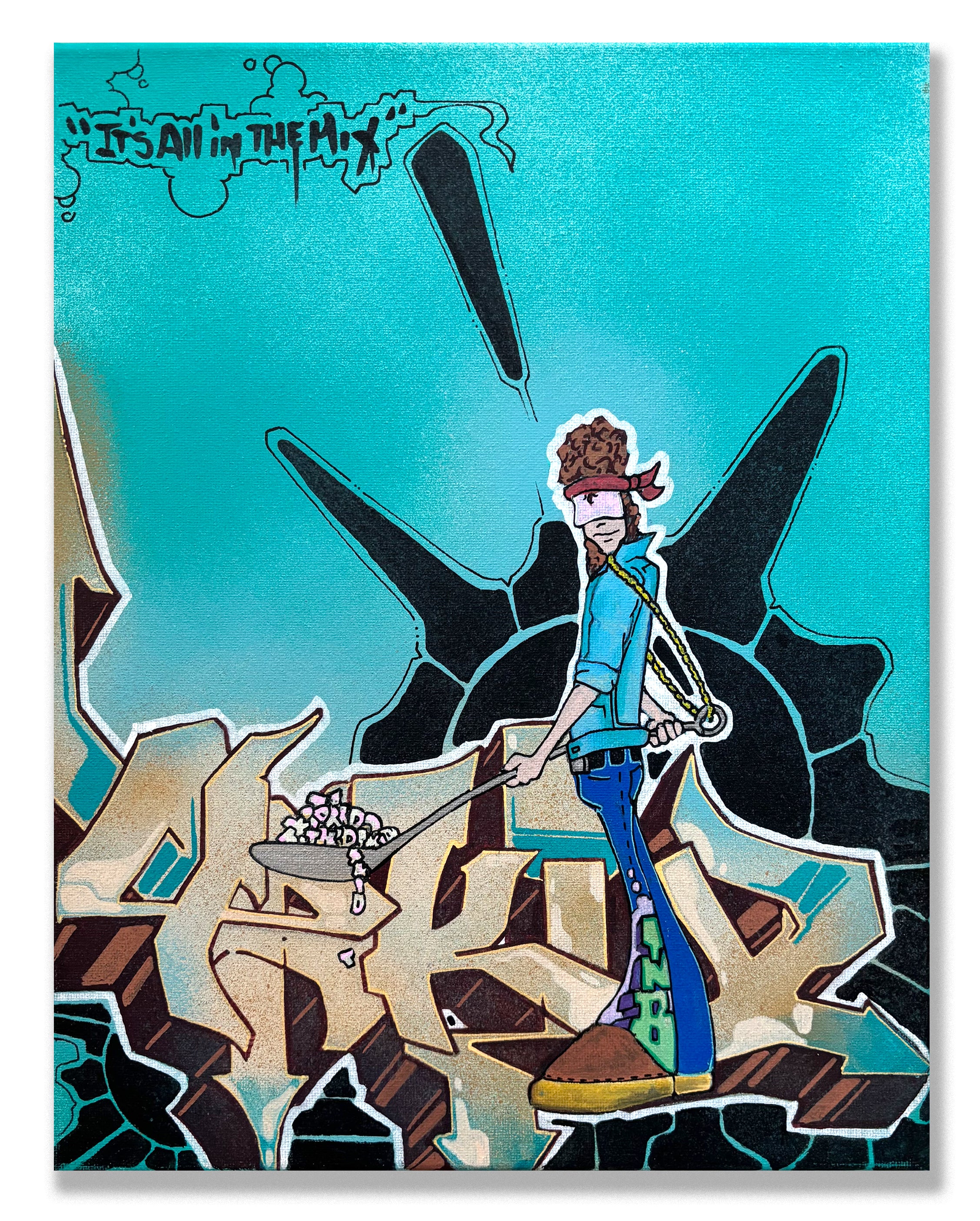 T-KID 170  - "In The Mix" Painting