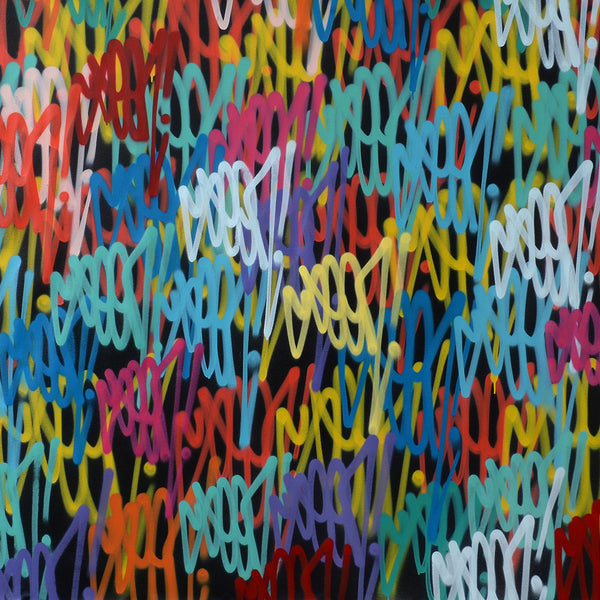GRAFFITI ARTIST SEEN  -  "LARGE Tag painting"  Aerosol on  Canvas 54"x72"