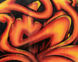GRAFFITI ARTIST SEEN  -  " Red Devil Tail"  Aerosol on  Canvas