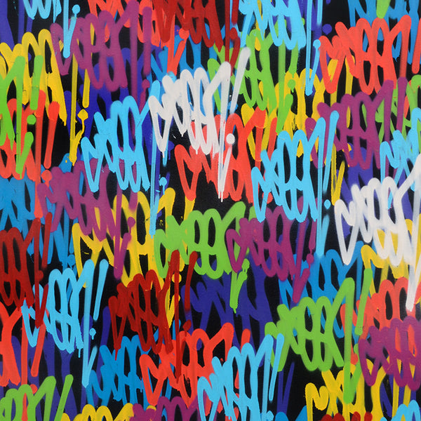 GRAFFITI ARTIST SEEN  -  "Multi Tags"  Aerosol on  Canvas