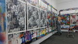 GRAFFITI ARTIST SEEN  -  "Multi Tags"  Aerosol on  Canvas