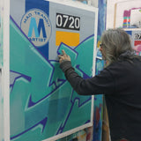 GRAFFITI ARTIST SEEN  -  "MTA"  Aerosol on  Canvas