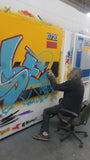 GRAFFITI ARTIST SEEN  -  "MTA Service Train"  Aerosol on  Canvas