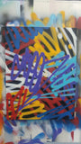 GRAFFITI ARTIST SEEN  -  "Multi Tags 12 - Stretched"  Aerosol on  Linen