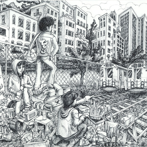 LADY PINK - "In The Yard"  Drawing