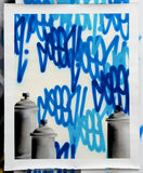 GRAFFITI ARTIST SEEN  -  "Tags & Cans White"  Aerosol on  Canvas