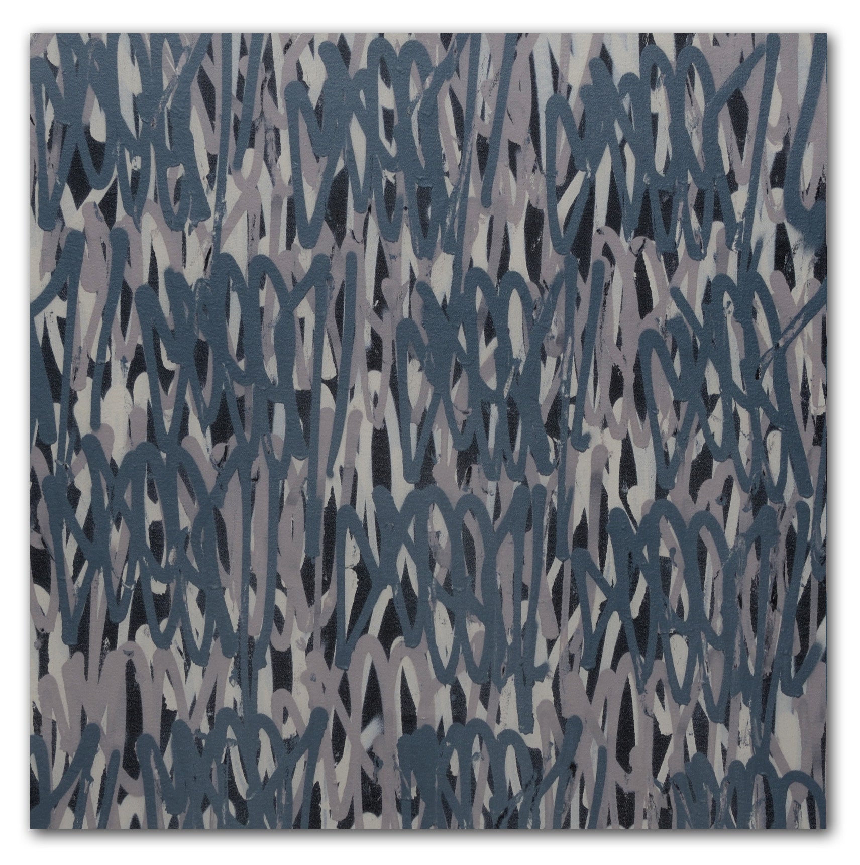 GRAFFITI ARTIST SEEN  - " Grey Multi Tags"  Aerosol on  Canvas 30"x30"