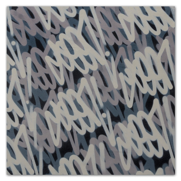 GRAFFITI ARTIST SEEN  - " Multi Tags Grey"  Aerosol on  Canvas 30"x30"