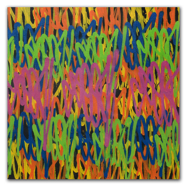 GRAFFITI ARTIST SEEN  - " Multi Tags"  Aerosol on  Canvas 30"x30"